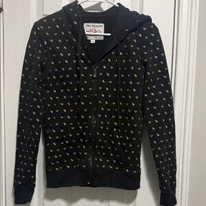 True Religion Black Jacket with Gold Accents